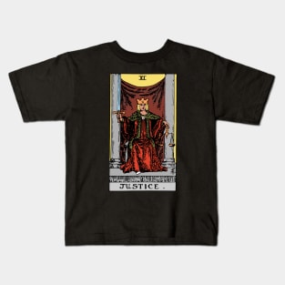 Justice Tarot Card Rider Waite Kids T-Shirt